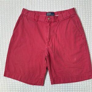 Polo by Ralph Lauren Red Flat Front Shorts
